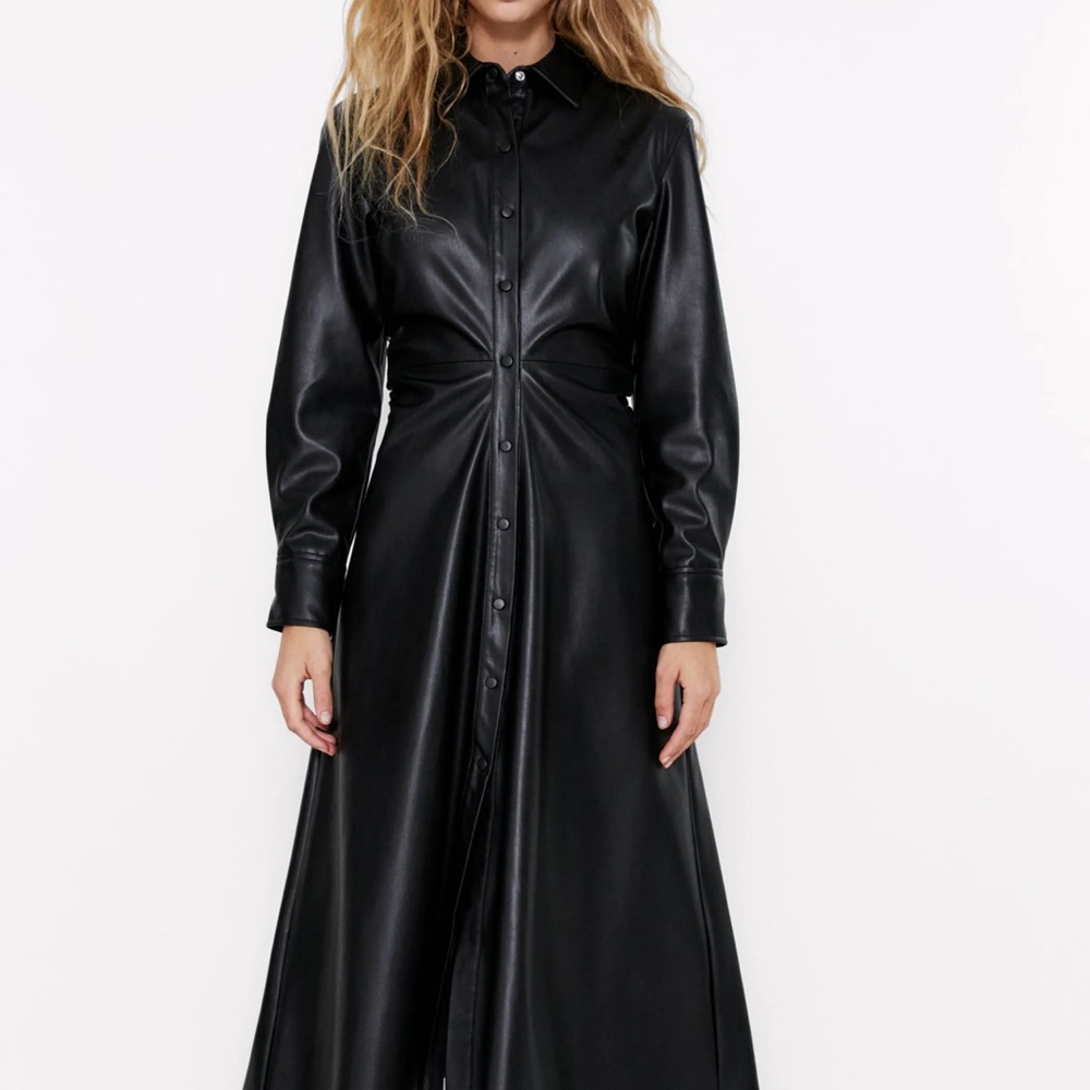 Zara faux  leather dress MEDIUM SIZE